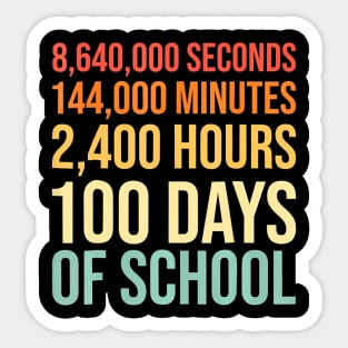100 Days Of School Teacher Outfit 80S Student Sticker